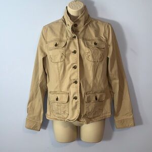 Jones New York Sport Beige tan khaki utility field fitted cotton Jacket size m